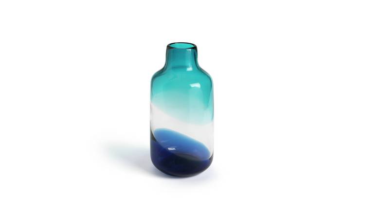 Habitat Decorative Ombre Glass Vase - Blue & Green