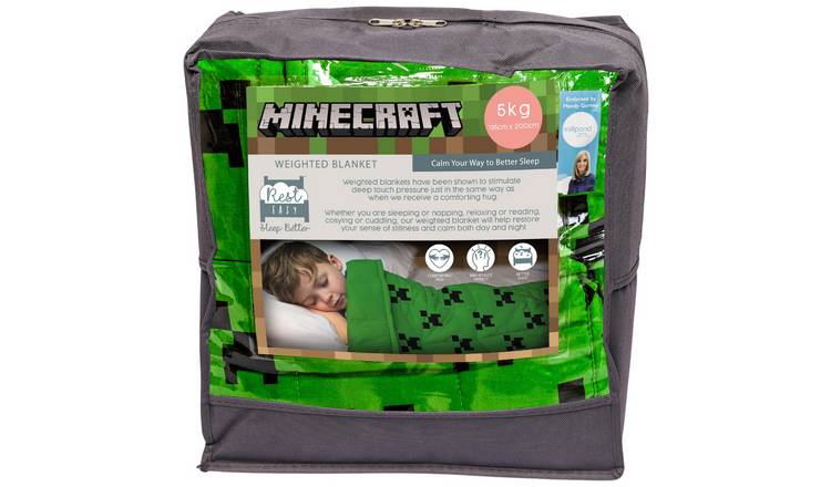 Buy Minecraft Creeper Weighted Blanket - Green | Blankets and throws