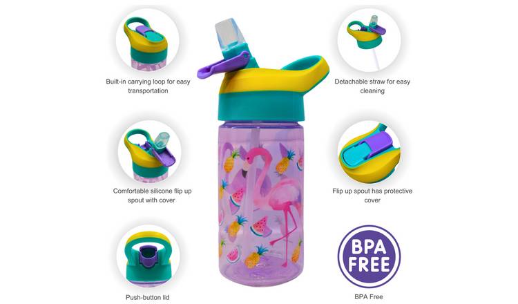 Zak! Designs Flamingo 16 Ounce Bottle, 2 Count, Size: 16 oz