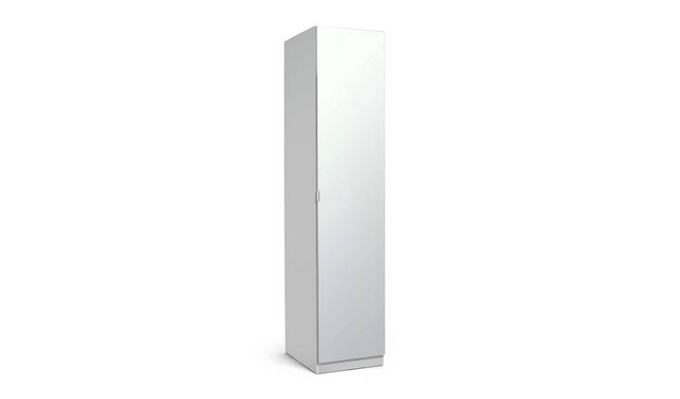 Habitat Munich 1 Door Mirror Wardrobe - White