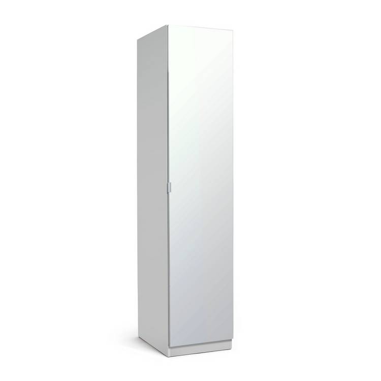 Habitat Munich 1 Door Mirror Wardrobe - White 0