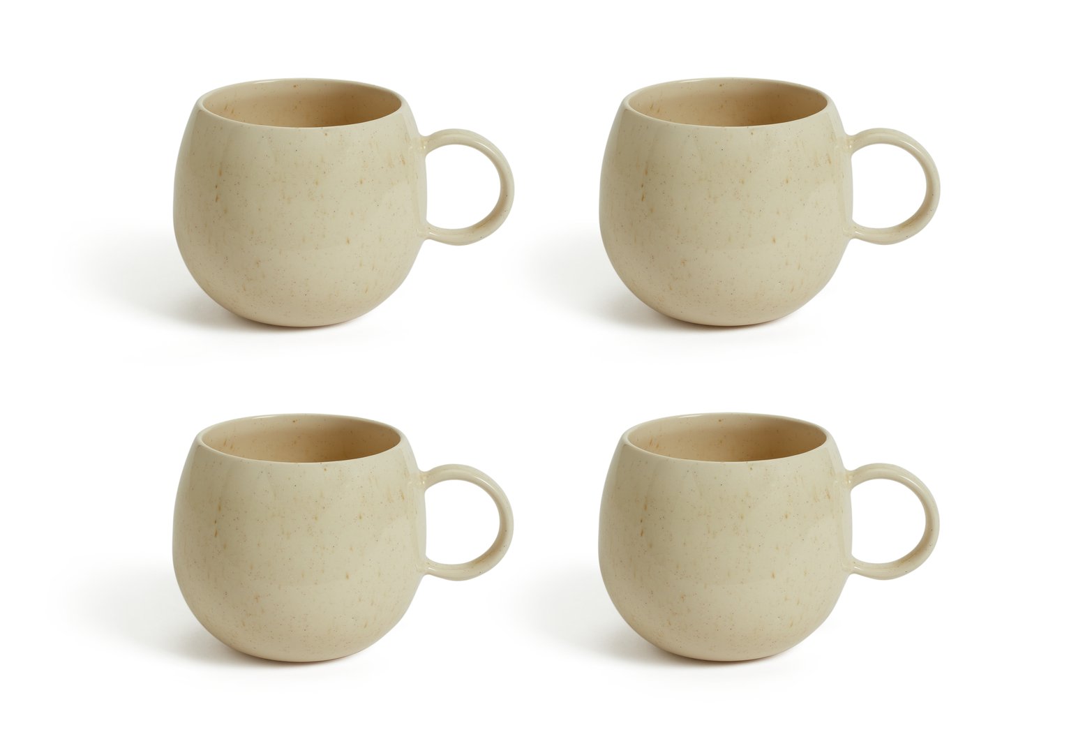 Habitat Evora Set of 4 Stoneware Mugs - Natural