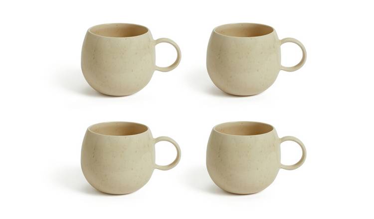 Habitat Evora Set of 4 Stoneware Mugs - Natural