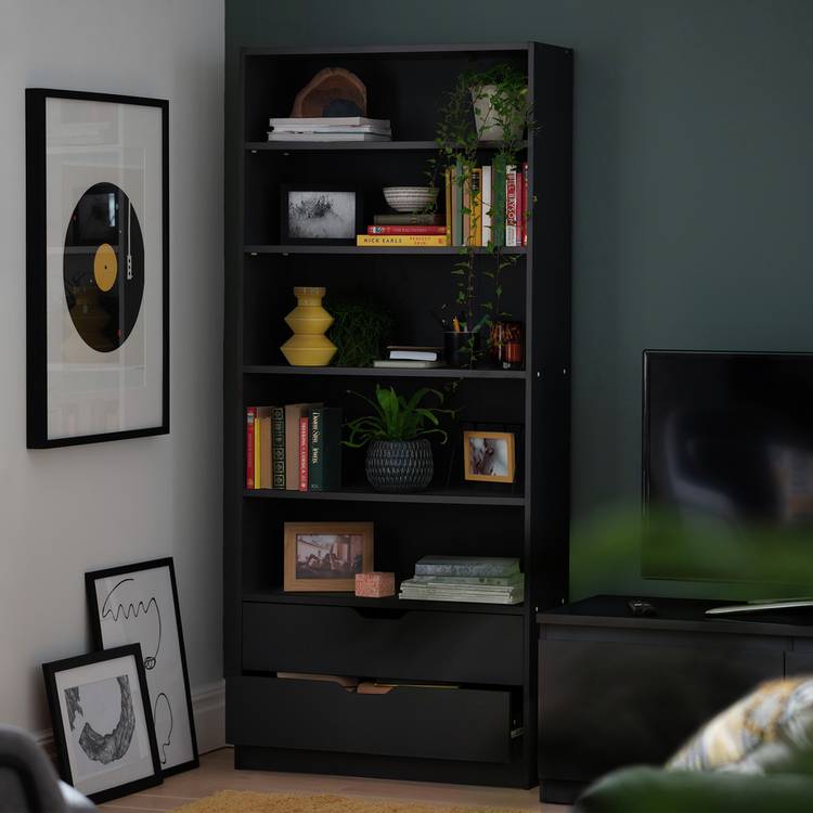 Habitat Compton 2 Drawer Bookcase - Black 0