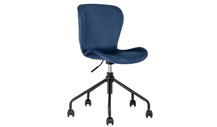 Habitat Etta Velvet Office Chair - Blue
