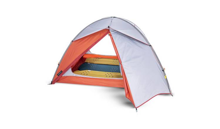 Decathlon 3 Man 1 Room Dome Camping Tent - Grey/Orange