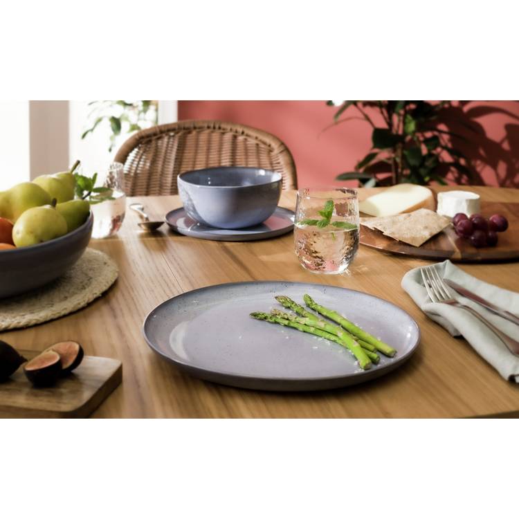 Habitat Evora 12 Piece Stoneware Dinner Set - Blue 0