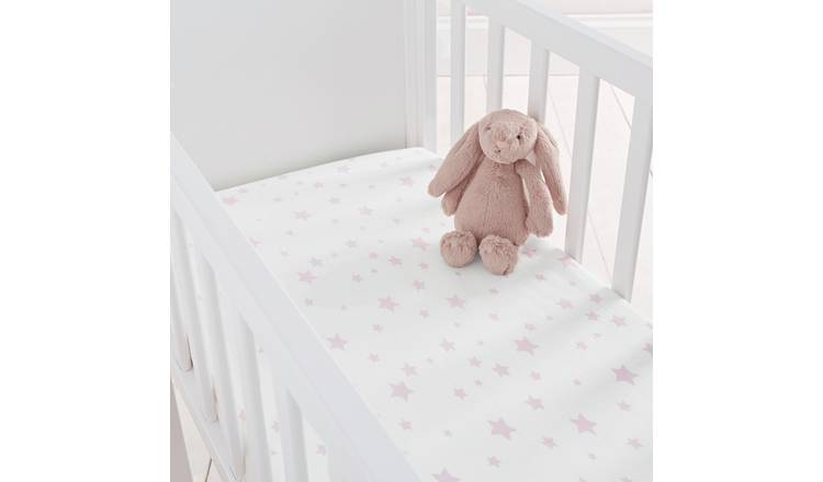 Silentnight Kids Pink Star Crib Cotton Fitted Sheets