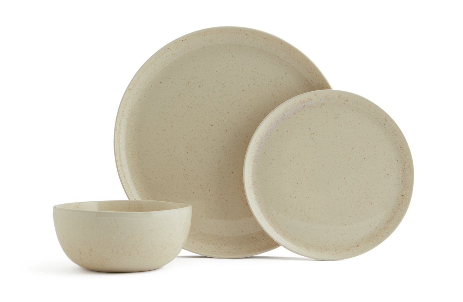 Habitat Evora 12 Piece Stoneware Dinner Set - Natural