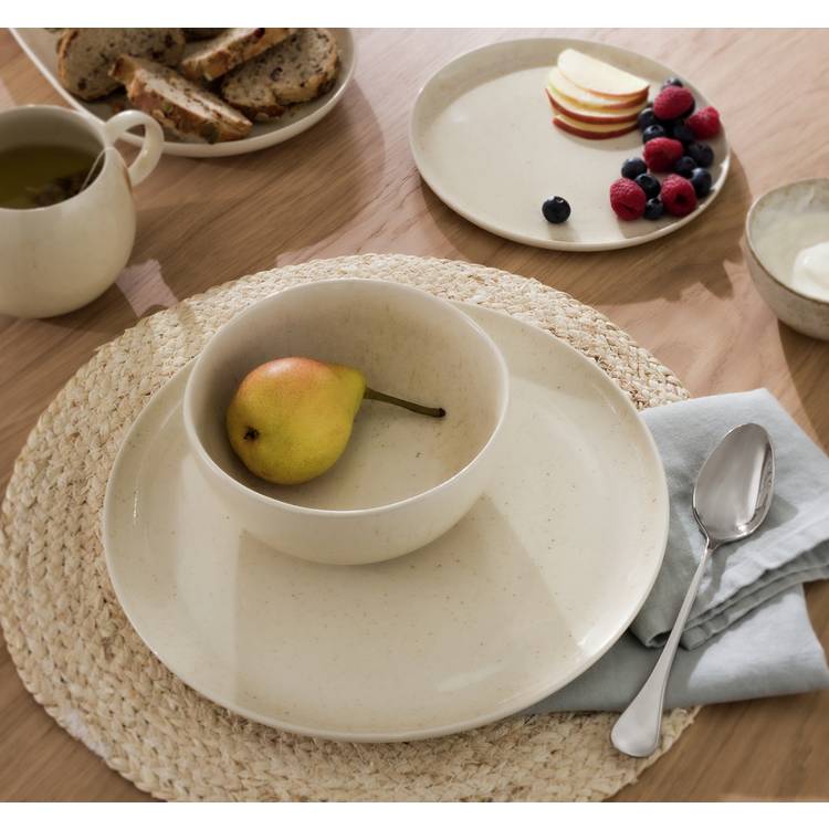 Habitat Evora 12 Piece Stoneware Dinner Set - Natural 0