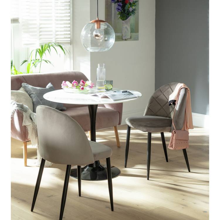 Habitat Imogen Pair of Velvet Dining Chairs - Grey 0