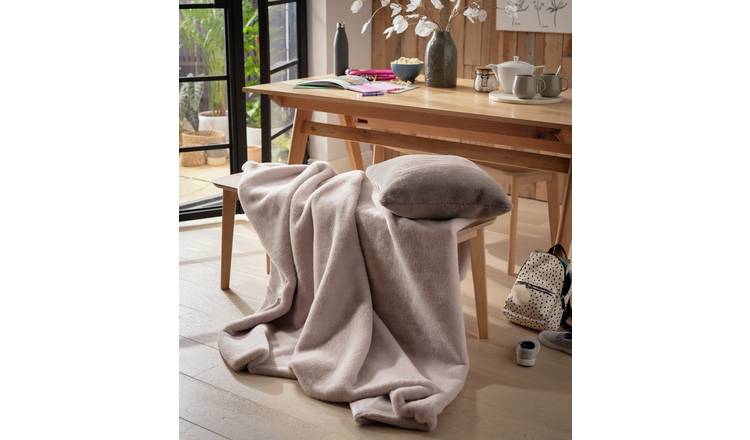 Buy Habitat Faux Fur Plain Throw Blush Pink 150x200cm