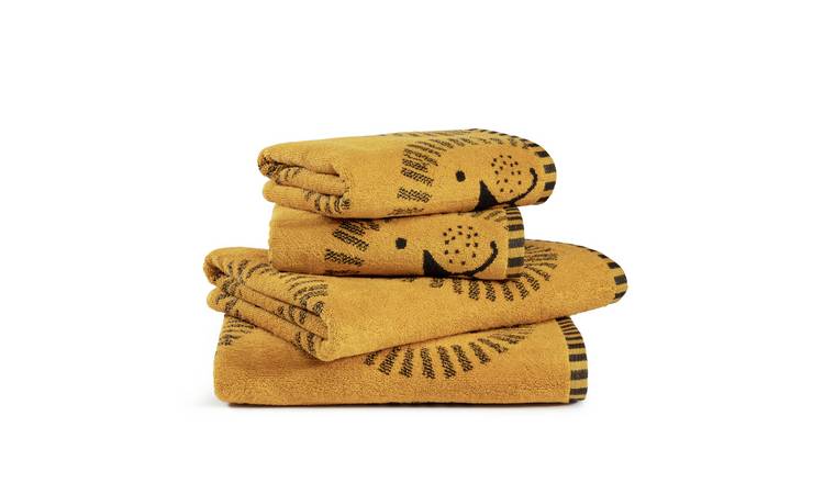 Habitat Lion 4 Piece Towel Bale - Yellow & Black