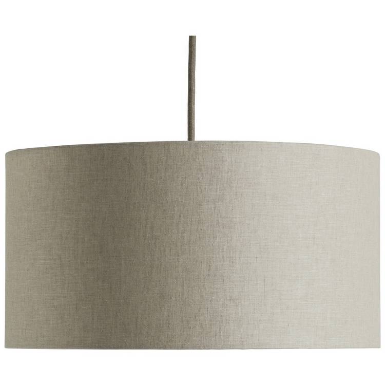 Habitat Oatmeal Linen Effect Easy Fit Drum Lampshade - 35cm 0