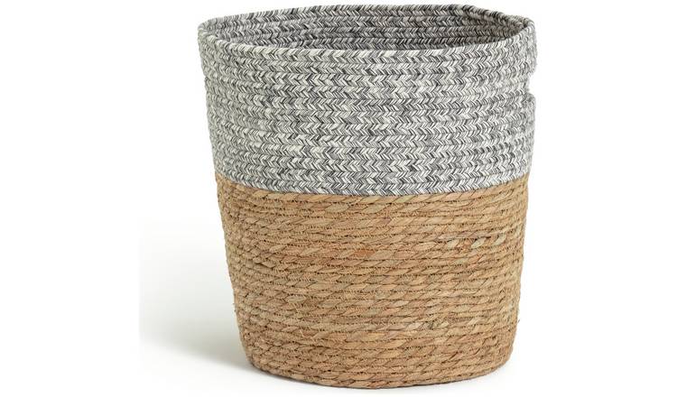 Buy Habitat 2 Tone Woven Rush Storage Basket | Storage baskets | Argos