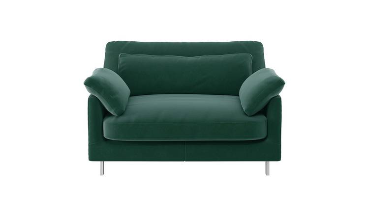 Habitat Cuscino Velvet Cuddle Chair - Emerald Green