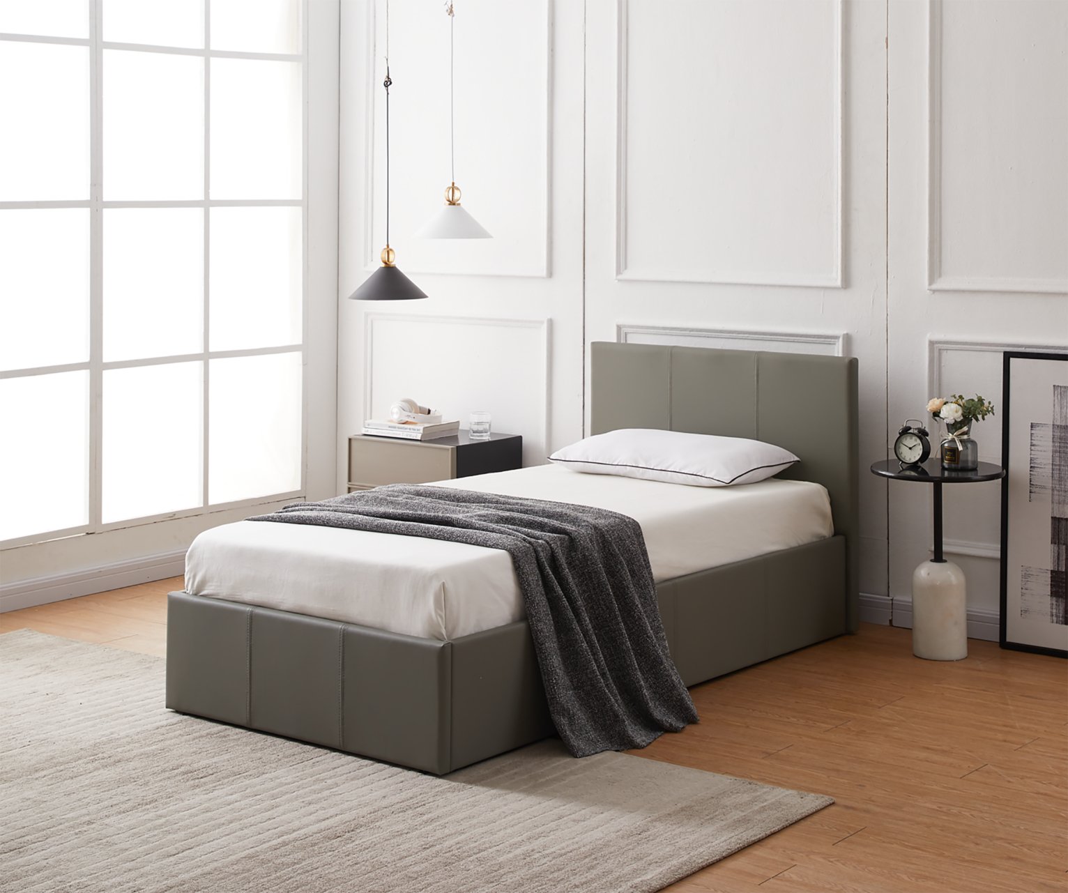 Argos Home Lavendon Single End Open Ottoman Bed Frame - Grey