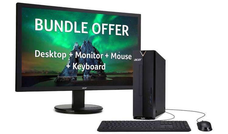 Buy Acer Aspire Xc 340 Athlon 4gb 1tb Desktop Monitor Bundle Desktops Argos