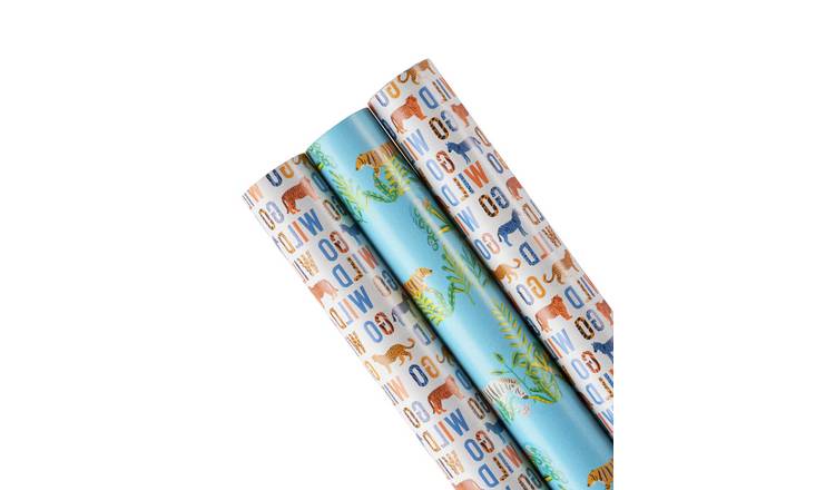 3 Piece Go Wild Wrapping Paper Set - 3m