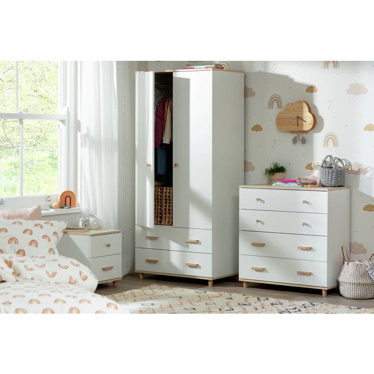 Habitat Kids Melby 3 Piece 2 Door Wardrobe Set - White 0