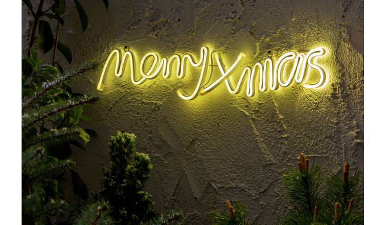 Buy Habitat Merry Xmas Neon Light - Warm White | Christmas lights | Argos