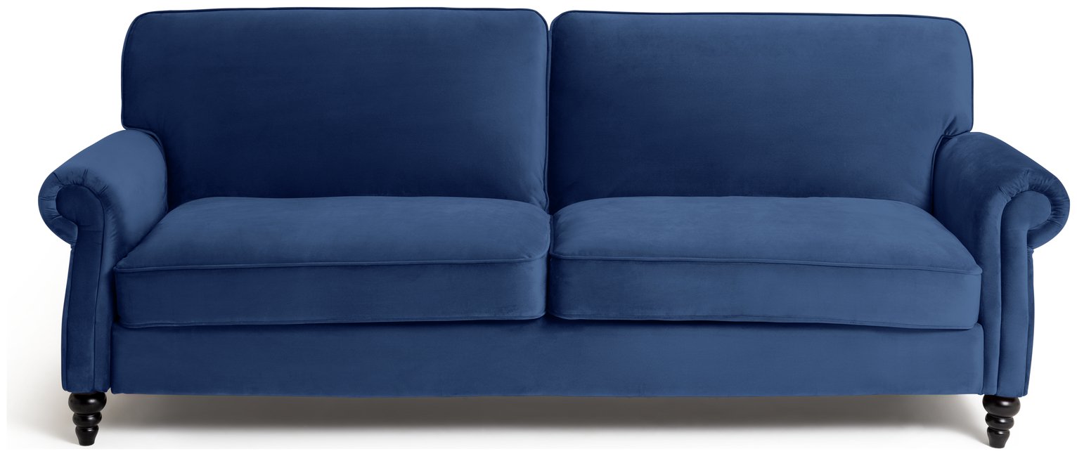 Habitat Joel Fabric 3 Seater Clic Clac Sofa Bed-Navy