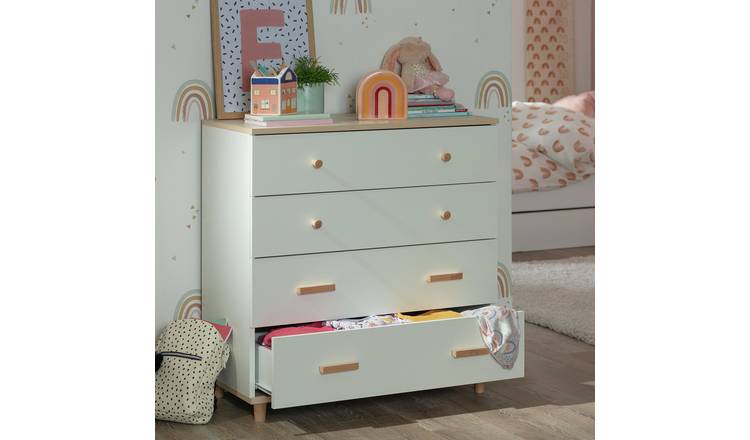 Habitat Melby 4 Drawer Chest - White and Acacia