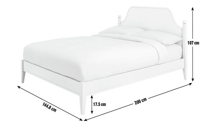 Tall white online queen bed frame