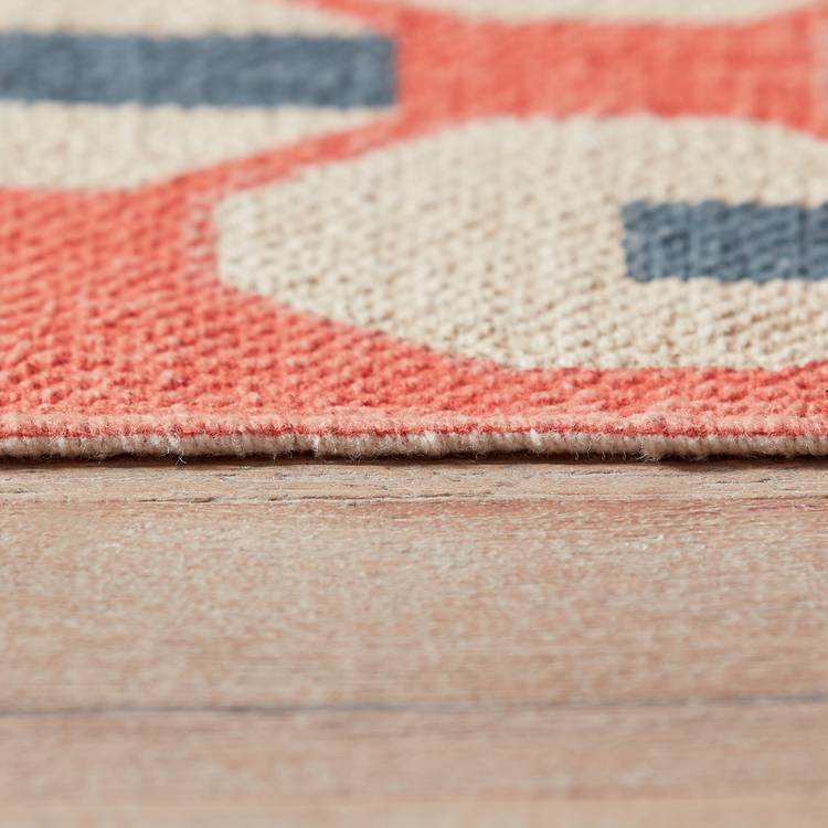 Habitat Octo Geometric Pink Cotton Flatweave Rug - 120x180cm 0