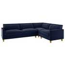 Buy Habitat Chester Left Corner Velvet Sofa - Navy | Sofas | Argos