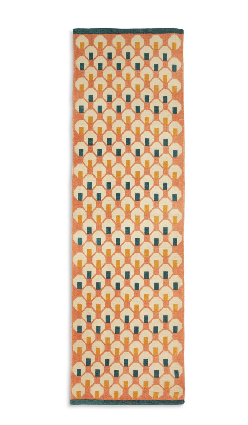 Habitat Octo Flatweave Cotton Runner - Pink - 75x250cm