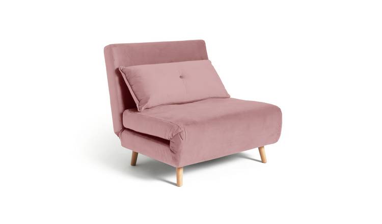 Habitat Roma Single Velvet Chairbed - Pink