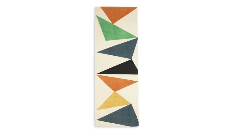 Habitat Tate Geometric Cotton Flatweave Runner - 200x70cm