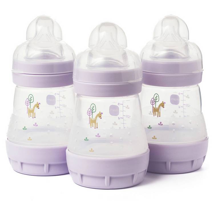 MAM Easy Start Anti-Colic 160ml Baby Bottle 3 Pack - Lilac 0