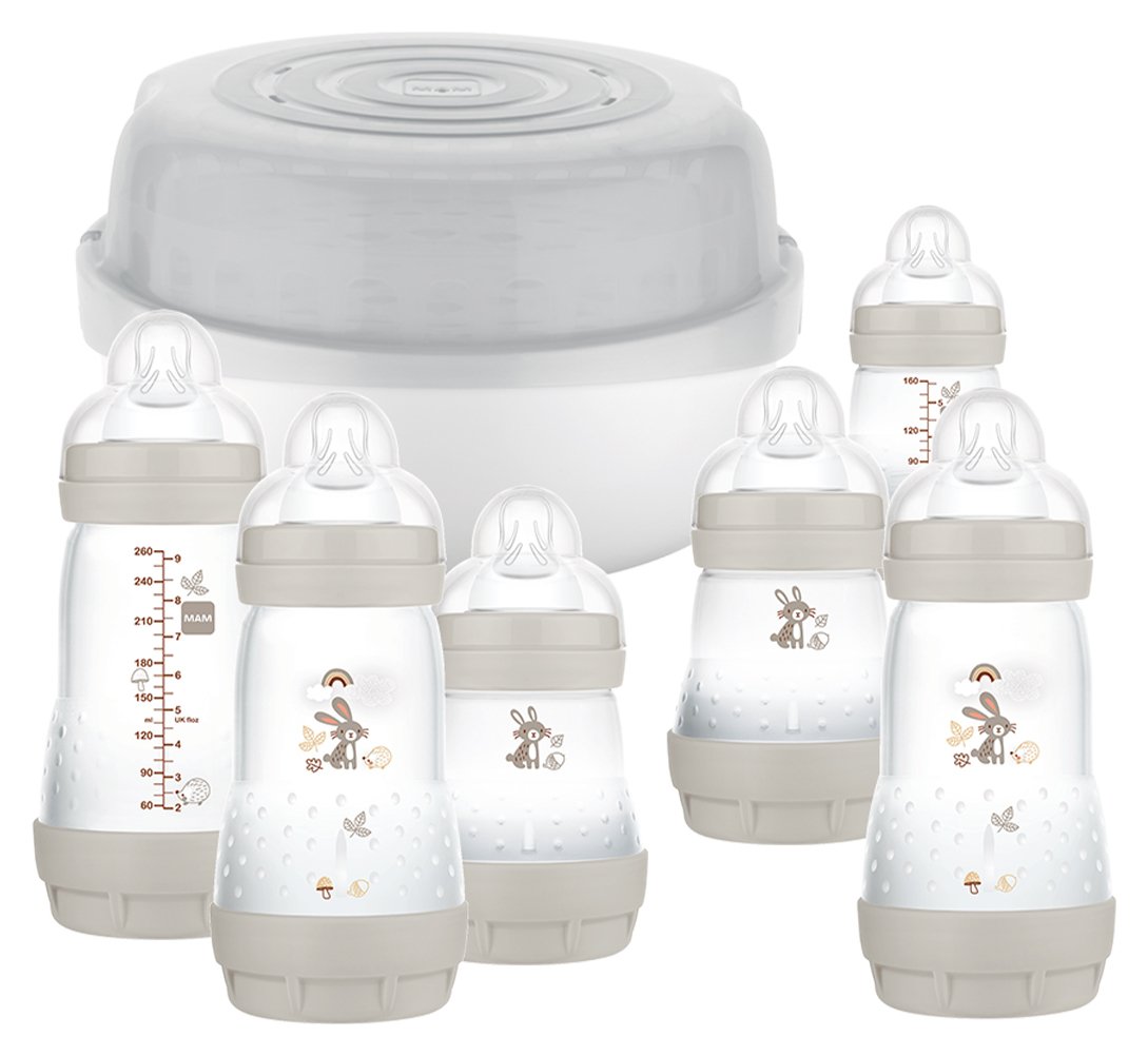 MAM Easy Start Bottle & Microwave Steriliser Set - Grey