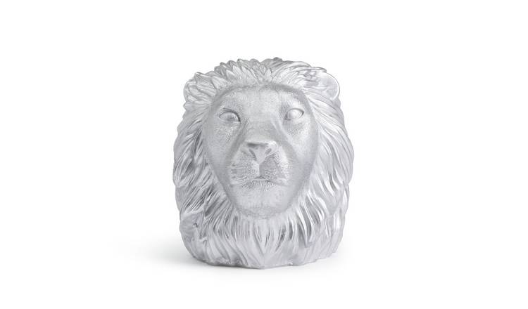 Habitat Luxe Living Lion Head Candle - Silver