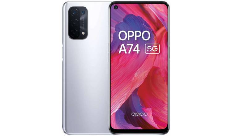 SIM Free OPPO A74 5G 128GB Mobile Phone - Silver