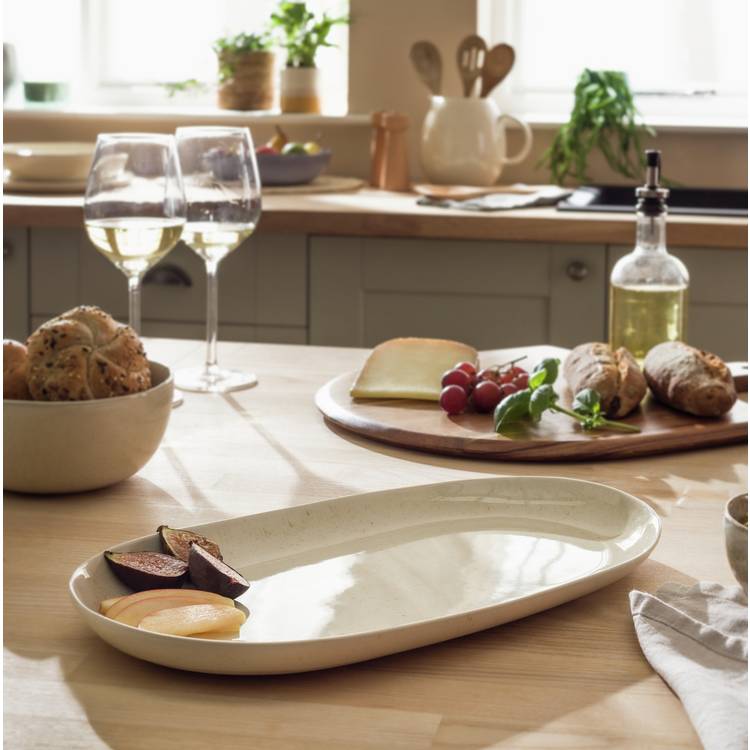 Habitat Evora Stoneware Serving Platter - Natural 0