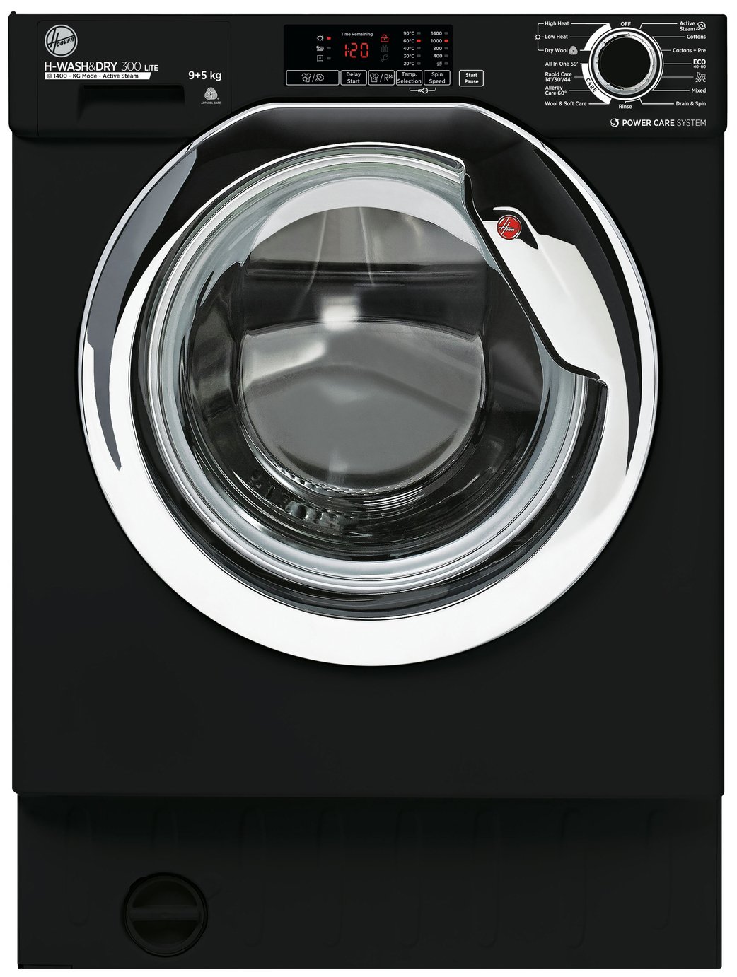 Hoover HBDS495D1ACBE 9/5KG Integrated Washer Dryer - Black