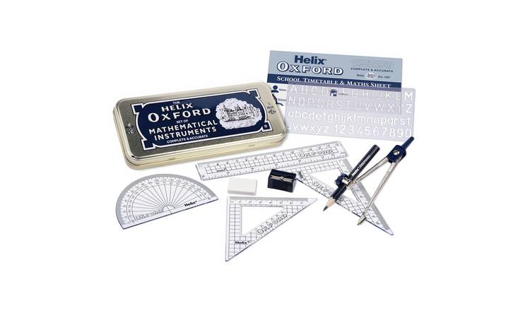 Helix Oxford 9 Piece Maths Metal Tin Stationery Sets