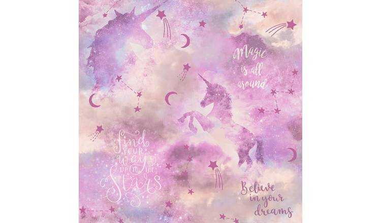 Arthouse Galaxy Unicorn Blush Pink Wallpaper