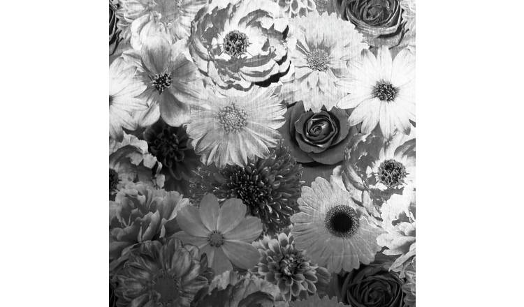 Arthouse Foil In Bloom Mono Wallpaper