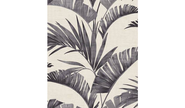 Arthouse Banana Palm Charcoal Grey Wallpaper