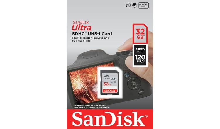 Buy Sandisk Ultra 1mbs Sdhc Uhs I Memory Card 32gb Memory Cards Argos