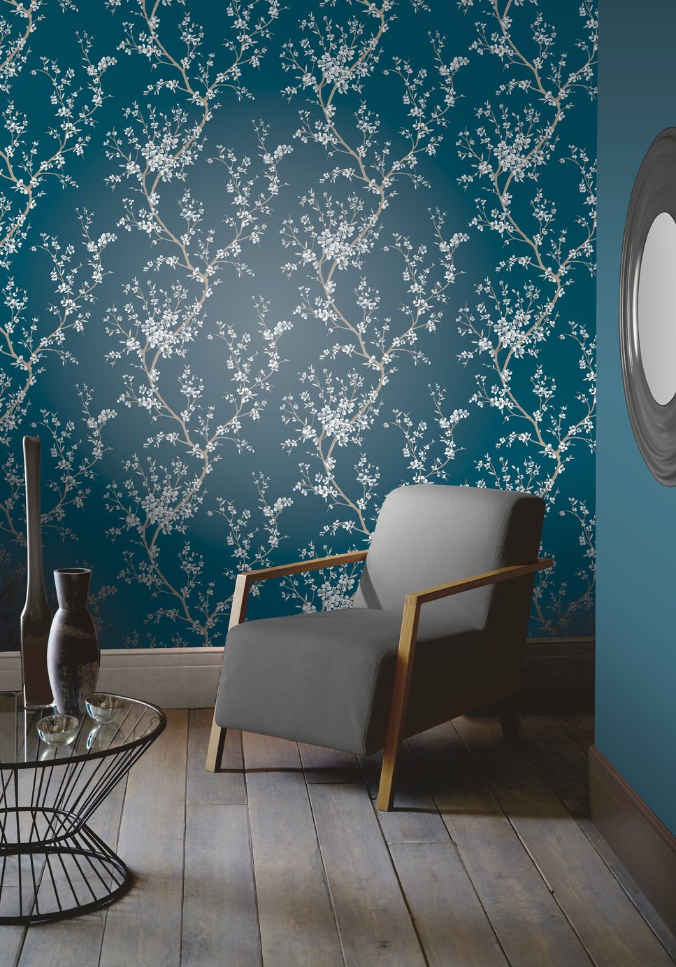 Arthouse Oriental Trail Teal Blue Wallpaper