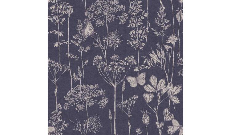 Arthouse Meadow Floral Indigo Wallpaper