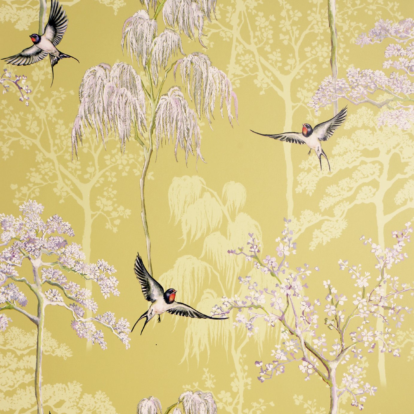 Arthouse Japanese Garden Ochre Yellow Wallpaper