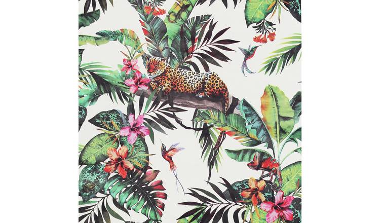 Arthouse Animal Jungle White Wallpaper