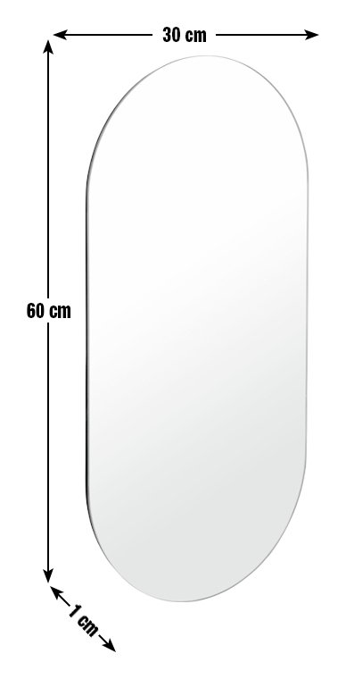 Buy Habitat Pill Shape Rimless Wall Mirror | Wall mirrors | Argos