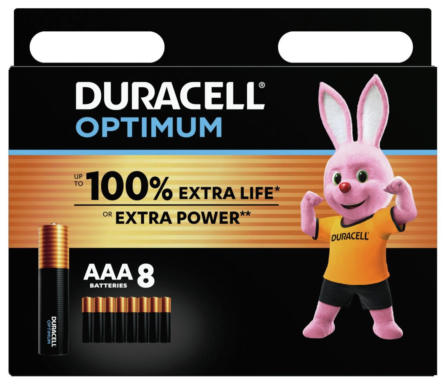 Duracell Optimum Alkaline AAA Batteries - Pack of 8 